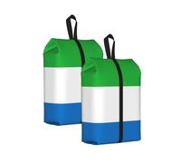Sierra Leone Flag Water Resistant Travel Shoe Bag with Handle for Suitcase Sneakers Boots Gym 2PCS