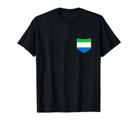 Sierra Leone Flag with Printed Sierra Leonean Pocket T-Shirt