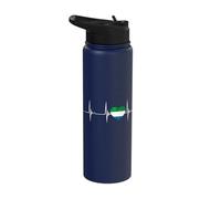 Sierra Leone Heartbeat EKG Pulse Siera Leonean Roots Stainless Steel Insulated Water Bottle