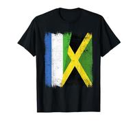 Sierra Leone Jamaica Half Flag Sierra Leonean Jamaican T-Shirt
