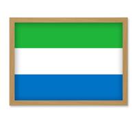 Sierra Leone National Flag Vexillology World Flags Country Region Poster Artwork Framed Wall Art Print A4 Artery8 Light Oak One Size