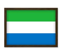Sierra Leone National Flag Vexillology World Flags Country Region Poster Artwork Framed Wall Art Print A4 Artery8 Brown One Size