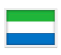 Sierra Leone National Flag Vexillology World Flags Country Region Poster Artwork Framed Wall Art Print A4 Artery8 White One Size