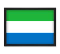 Sierra Leone National Flag Vexillology World Flags Country Region Poster Artwork Framed Wall Art Print A4 Artery8 Black One Size