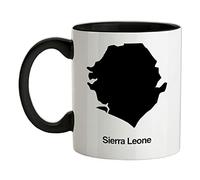 Sierra Leone Silhouette - 11oz - Ceramic Two-Tone Mug for Coffee/Tea - Black/White - One Size