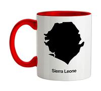 Sierra Leone Silhouette - 11oz - Ceramic Two-Tone Mug for Coffee/Tea - Red/White - One Size