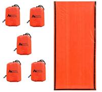 Sierra Madre Emergency Sleeping Bag - Ultralight, Waterproof Mylar Thermal Bivy Sack Tent for Hiking, Bug-Out Bags, Survival Kits - Emergency Survival Space Blanket for Heat Retention 5 Pack