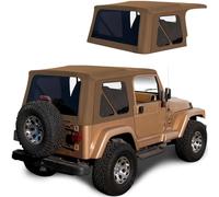 Sierra Offroad Soft Top for 1997 to 2006 Jeep Wrangler TJ - Spice, Denim Vinyl - 2 Door Jeep Soft Top with Rear Plastic Tinted Windows - Factory Precision Fit Replacement - No Upper Door Skins