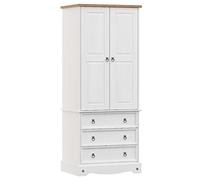 Sierra White Pine 2 Door 3 Drawer Wardrobe White
