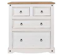 Core Products Corona 4 Drawer White Chest of Drawers - Wilko