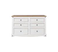 Sierra White Ppine Large Chest of Drawers White
