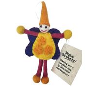 Siesta 'Happy Birthday' Colourful Felt Fairy/Pixie with Message Gift Tag