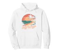 Siesta Key Beach Florida Retro Sunset Design Pullover Hoodie