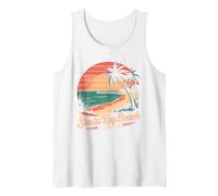 Siesta Key Beach Florida Retro Sunset Design Tank Top
