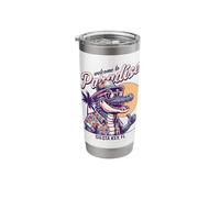 Siesta Key Florida Retro Style Summer Distressed Design Stainless Steel Insulated Tumbler