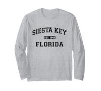 Siesta Key Florida Retro Varsity Style Collegiate Typography Long Sleeve T-Shirt