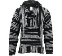 Siesta Mexican Baja Jerga Hooded Hippie Jumper - Multifleck
