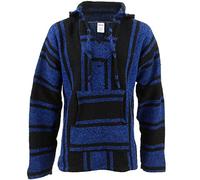 Siesta Mexican Baja Jerga Hoody - Blue & Black (XX-Large)