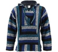 Siesta Mexican Baja Jerga Hoody - Cool Blue (X-Large)
