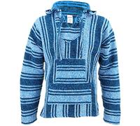 Siesta Mexican Baja Jerga Hoody - Light Blue (Large)