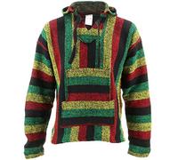 Siesta Mexican Baja Jerga Hoody - Rasta (Large)