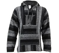 Siesta Mexican Baja Jerga Hoody - Shades of Grey (Medium)