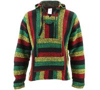 Siesta Mexican Baja Jerga Natural and Black Hooded Hippie top
