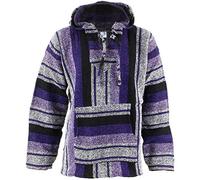 Siesta Mexican Baja Jerga Natural and Black Hooded Hippie top