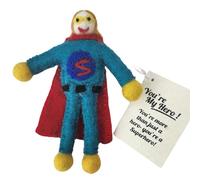 Siesta 'My Hero' Blonde Hair Felt Super Hero Figure with Message Gift Tag