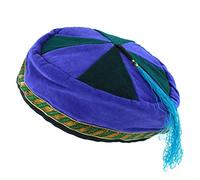 Siesta Smoking Hat Velvet Thinking Lounging Cap Nepalese Purple Green - Large