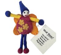 Siesta 'Well Done' Colourful Felt Fairy/Pixie with Message Gift Tag