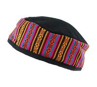 Siesta Wool Blend Smoking Hat Nepalese Thinking Lounging Cap - Black - Large