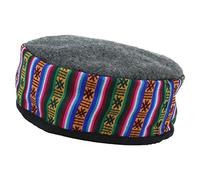 Siesta Wool Blend Smoking Hat Nepalese Thinking Lounging Cap - Grey - Large