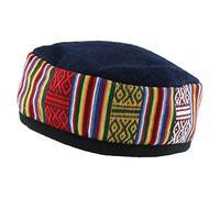Siesta Wool Blend Smoking Hat Nepalese Thinking Lounging Cap - Navy - Large