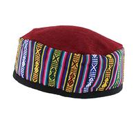 Siesta Wool Blend Smoking Hat Nepalese Thinking Lounging Cap - Red - Medium