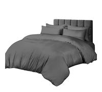 Siesta Zen 100% Cotton Egyptian Duvet Cover Set, 300 Thread Count, Ultra-Soft & Breathable Bedding, Button Closure, Durable Percale Weave, Luxury Comfort Night’s Sleep (Gray, Single)