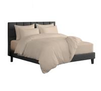 Siesta Zen 100% Cotton Egyptian Duvet Cover Set, 300 Thread Count, Ultra-Soft & Breathable Bedding, Button Closure, Durable Percale Weave, Luxury Comfort Night’s Sleep (Mocha, King (U.K. Standard))