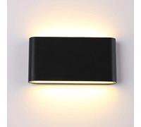 Siet LED Wall Sconce Indoor Lighting Fixture Modern Wall Lamp, 12W Flush Mount Wall Lamp Up Down Waterproof Outdoor Wall Lamps for Living Room Bedroom Hallway Decor Spotlights (Color : Black-6000K)