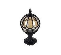 Siet Traditional Victorian Glass Globe Column Light Lantern, Classic Outside Pillar Post Lamp Waterproof Post Cap Lights, Patio Porch Lighting Fixture Landscape Streetlight (Color : A)