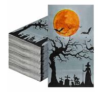 SietDESEO 50 PCS 3-ply Halloween Dinner Napkins 13 x 15.7 Inch Guest Bathroom Napkins Disposable Hand Towels for Halloween Party Supplies Paper Napkin Decorative