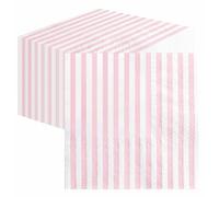 SietDESEO 50 Pieces Light Pink Striped Napkins Disposable 3-Ply Pink and White Striped Cocktail Napkins Paper Dinner Napkins for Birthday Baby Shower Wedding Party Beverage Napkin