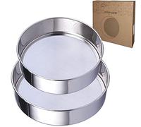 Sieve Fine Mesh, Stainless Steel Round Sifter for Baking, Flour Sieve, 8 Inch 40 Mesh and 6 Inch 60 Mesh, 2PCS