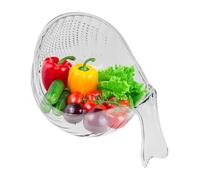 Sieve for washing, punch bowl in the shape of a whale, washing device for salad with handle, for kitchen, home, home, cooking, outdoor, picnic, camping, travel