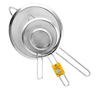 Sieves and Strainers Set - Metal Sieve Stainless Steel, Fine Mesh Strainer | Pack of 3 | Kitchen Sieve Fine Mesh, Sive Cooking, Flour for Baking Rust Free Seive, Dishwasher Safe SIV, Colander