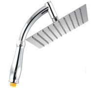 SIEYESCITY Large Square Rainfall Shower Head and Handheld Shower Arm - High Pressure Rain Shower Heads with Extension Arm - Universal G1/2 Waterfall Showerhead 8 inch Silver