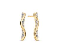 Sif Jakobs 18k Gold Plated Ellera Waves Altro Lungo SJ-E2763-Cubic Zirconia-YG Earrings - SJ-E2763-CZ-YG - Gold Plated / Zirconia