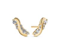 Sif Jakobs 18k Gold Plated Ellera Waves Altro SJ-E2759-Cubic Zirconia-YG Earrings - SJ-E2759-CZ-YG - Gold Plated / Zirconia