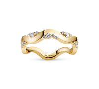 Sif Jakobs 18k Gold Plated Ellera Waves Altro SJ-R2762-Cubic Zirconia-YG Ring - SJ-R2762-CZ-YG - Size 56 - Gold Plated / Zirconia