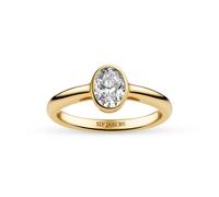 Sif Jakobs 18k Gold Plated Sardinien Ovale Piccolo SJ-R2795-Cubic Zirconia-YG Ring - SJ-R2795-CZ-YG - Size 54 - Gold Plated / Zirconia