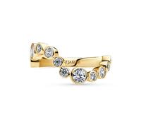 Sif Jakobs 18k Gold Plated Sardinien Wave SJ-R2631-Cubic Zirconia-YG Ring - SJ-R2631-CZ-YG - Size 58 - Gold Plated / Zirconia